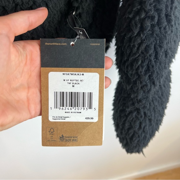NWT Women’s High Pile Nuptse Jacket Sherpa The North face black medium m - Picture 14 of 16